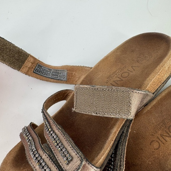 Vionic Pewter Women’s Double Strap Gray Metallic Sandal - Picture 3 of 8